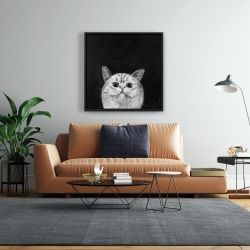 Framed 24 x 24 - Watching cat