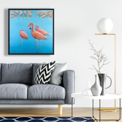 Encadré 24 x 24 - Groupe de flamants