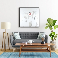 Encadré 24 x 24 - Femme avec grand chapeau