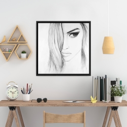 Encadré 24 x 24 - Portrait noir et blanc