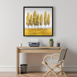 Framed 24 x 24 - Abstract yellow trees