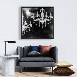 Framed 24 x 24 - White chandeliers