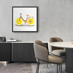 Framed 24 x 24 - Lemon wheel bike