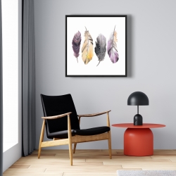 Encadré 24 x 24 - Ensemble de plumes bohème
