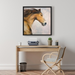 Encadré 24 x 24 - Fier destrier la crinière au vent