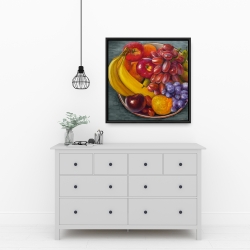 Framed 24 x 24 - Bowl of fruits