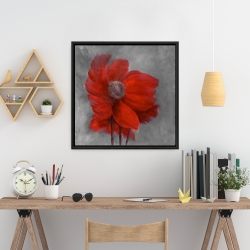 Encadré 24 x 24 - Fleur rouge dans le vent