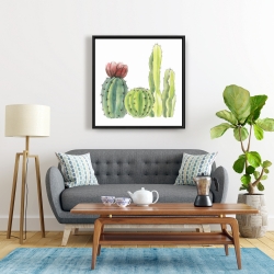 Encadré 24 x 24 - Quatre petits cactus