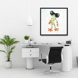 Framed 24 x 24 - Funny frog with sunglasses