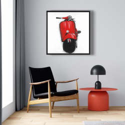 Encadré 24 x 24 - Scooter italien rouge