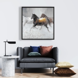 Encadré 24 x 24 - Troupeau de chevaux sauvages