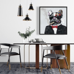 Encadré 24 x 24 - Bouledogue gangster avec son cigare