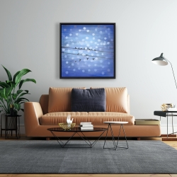 Encadré 24 x 24 - Oiseaux sur ciel bleu scintillant