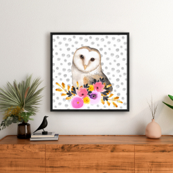 Framed 24 x 24 - Beautiful owl
