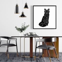 Framed 24 x 24 - Geometric fox