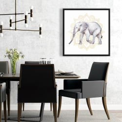 Encadré 24 x 24 - éléphant sur mandalas