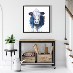 Encadré 24 x 24 - Vache à l'aquarelle