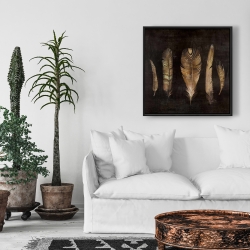 Framed 24 x 24 - Brown feather set