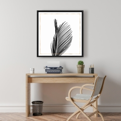 Framed 24 x 24 - Areca palm with gold line