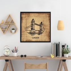 Framed 24 x 24 - Tower bridge illustration