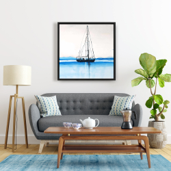 Framed 24 x 24 - Sailboat on a calm water