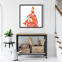 Framed 24 x 24 - Beautiful red prom dress
