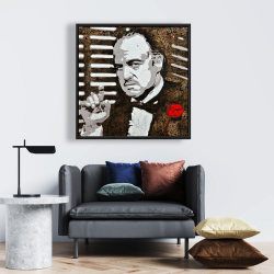 Framed 24 x 24 - Black and white the godfather