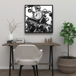 Framed 24 x 24 - Realistic motorcycle