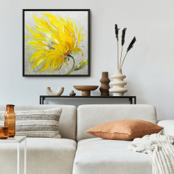 Framed 24 x 24 - Yellow flower