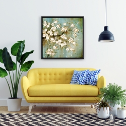 Framed 24 x 24 - White cherry blossom