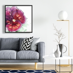Framed 24 x 24 - Blossoming orchid with wavy petals