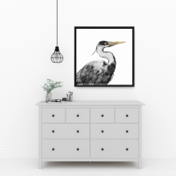 Framed 24 x 24 - Great heron