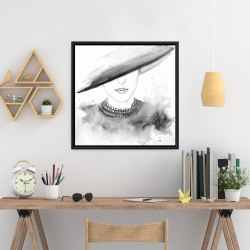 Encadré 24 x 24 - Femme mystérieuse à chapeau