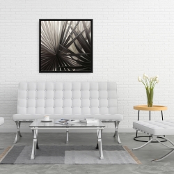 Framed 24 x 24 - Grayscale tropical plants