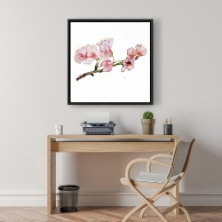 Framed 24 x 24 - Branch of cherry blossom in pink