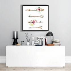 Framed 24 x 24 - Arrowheads and flowers