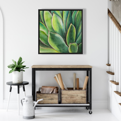Framed 24 x 24 - Watercolor agave plant