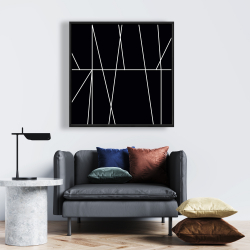 Encadré 24 x 24 - Rayures blanches sur fond noir