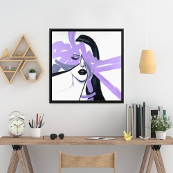Framed 24 x 24 - Abstract purple woman portrait
