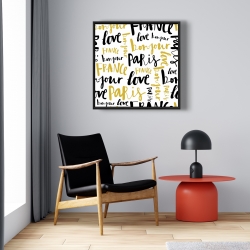 Framed 24 x 24 - Bonjour paris