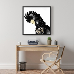 Framed 24 x 24 - Cockatoo parrot