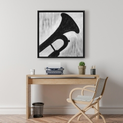 Framed 24 x 24 - Silhouette of a trumpet