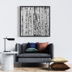 Encadré 24 x 24 - Bouleaux noir et blanc