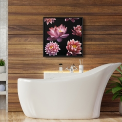 Encadré 24 x 24 - Motif de fleur de lotus