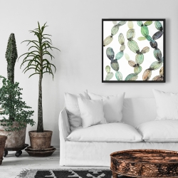 Framed 24 x 24 - Cactus pattern