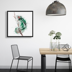 Framed 24 x 24 - Watercolor chameleon