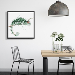 Framed 24 x 24 - Chameleon on the lookout