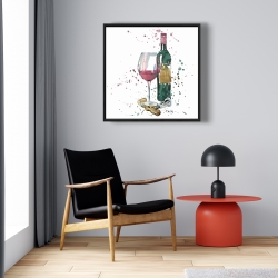 Encadré 24 x 24 - Bouteille de vin rouge