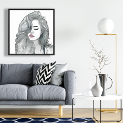 Framed 24 x 24 - Beautiful female hair