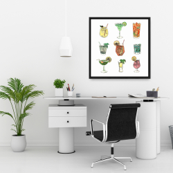 Framed 24 x 24 - Colorful cocktails